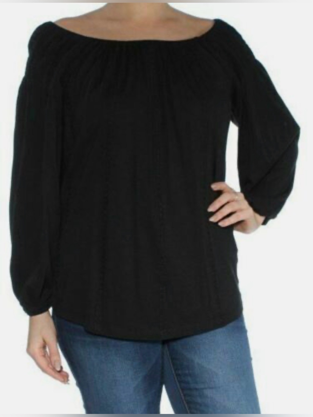 Ralph Lauren Romantic Off Shoulder Top | Black | Size Medium